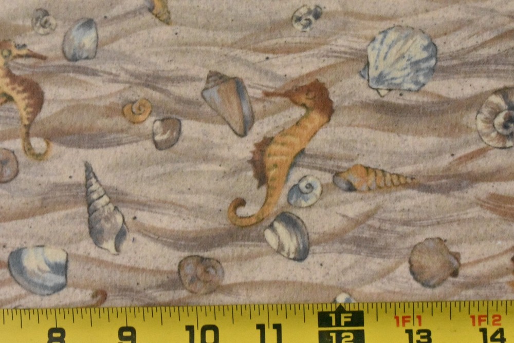 By 1/2 Yd, Sea-Creatures on Brown & Tan Flannel, Lyndhurst/Adrienne Yorinks,EB43