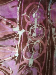 2.5 Yds Vintage Estate Batik Velvet Fabric 100 X 42 Magenta Blue Lavender Purple