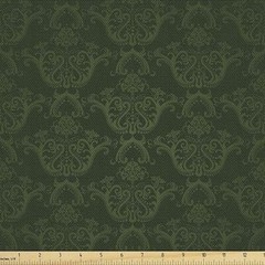 Hunter Green Victorian Damask Waterproof Fabric 58×72