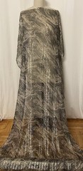100% Silk Chiffon With Lurex Abstract Metallic Wave Fabric By The Yard 43″Wide