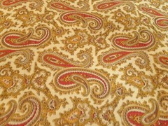 3/4 YD X 44″ VINTAGE PAISLEY RED/GOLD VERY COLORFUL #5242