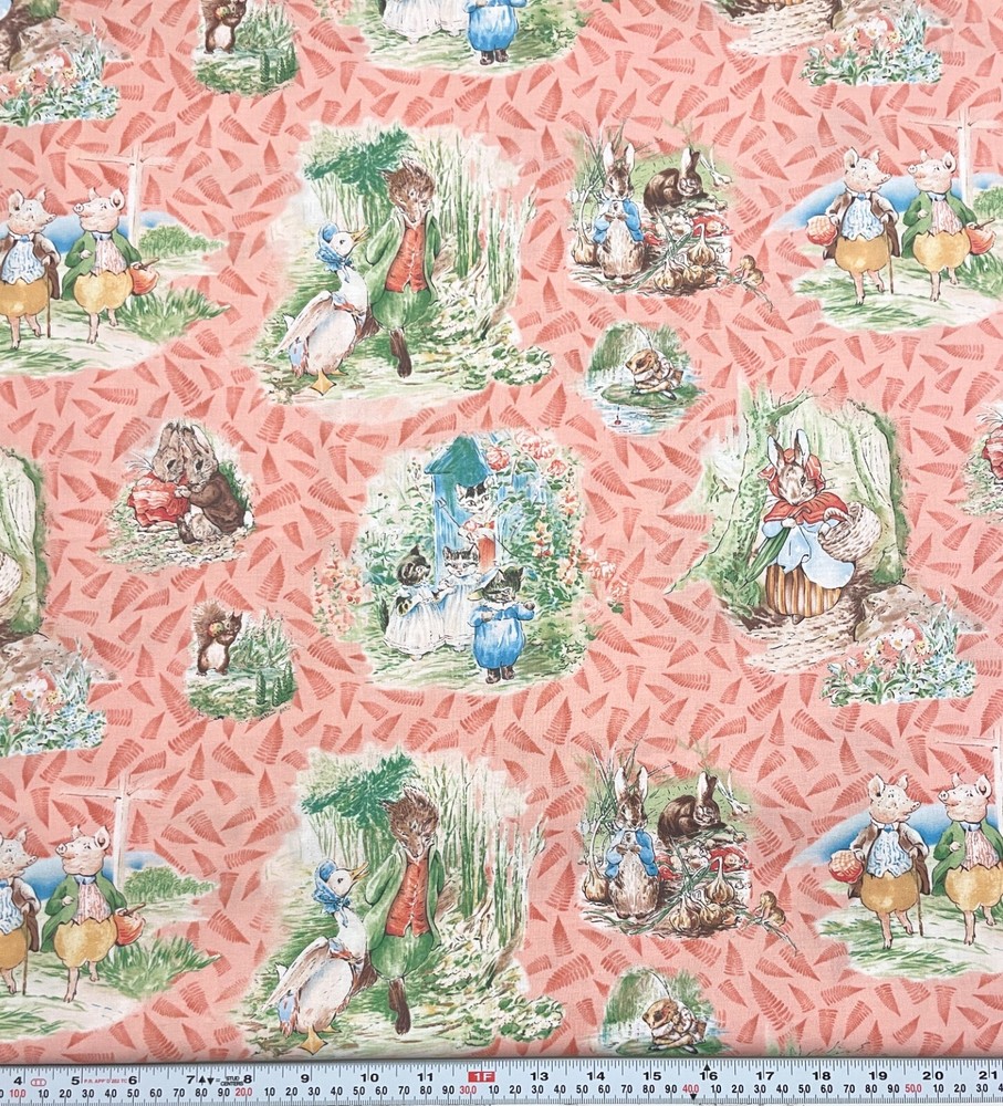 Beatrix Potter 2007 Quilting Treasures Cotton Fabric by the HALF YARD 18″ x 44″