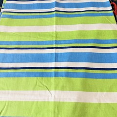 Bold Striped Cotton Drapery Slub Fabric Lime Green Navy Ocean Blue White 4ydx46