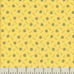Marcus Fabrics Sheryl Johnson 1800s Civil War Repro Woof & Warp Yellow Tulip FQ