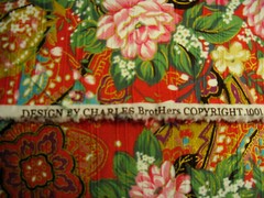 FLORAL Fabric by Charles BrotHers Design Metallic Accents 43 X 66 inches.
