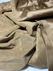 Vintage Light Weight Coffee Brown Micro Suede Woven Soft Brush Twill Warp Grain