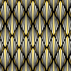 Black White & 24 Karat Fan Geo 2872M-99 Henry Glass & Co durable cotton Fabric