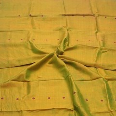 Vintage Green Dual Tone 100% Pure Silk Sari Remnant 3YD Craft Fabric Silk Scrap