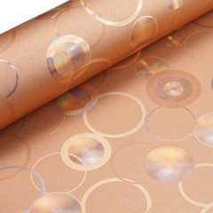 Holographic Embossed 3D Gold Circle Design Faux Leather