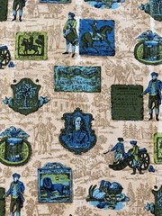 Vintage Fabric Colonial America COPR Upholstry 45”x 115” (3 yds. 7”) Scotchgard
