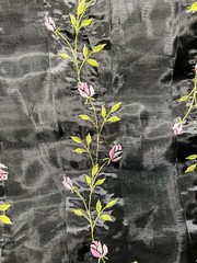 Floral Embroidered Organza Fabric By The Yard Or Roll