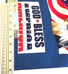 VINTAGE FABRIC TRADITIONS AMERICA APPLIQUES USA FLAG BANNER QUILT 17.5″x 45″
