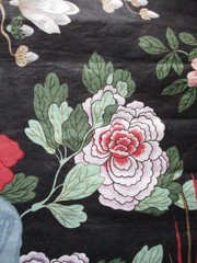 Rockbird GP & J Baker England Cotton Chintz Fabric Birds Floral 61×51 RARE 80’s