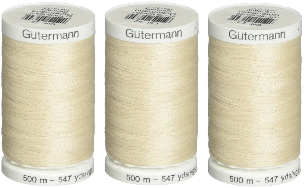 Sew-All Thread 547 Yards-Eggshell (3 Pack) 3 Pack, Cream White