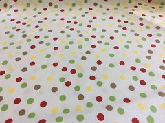 FABRIC FINDERS # 964 RED,GREEN, BROWN & YELLOW DOTS- 60 INCH WIDE- BY THE YARD
