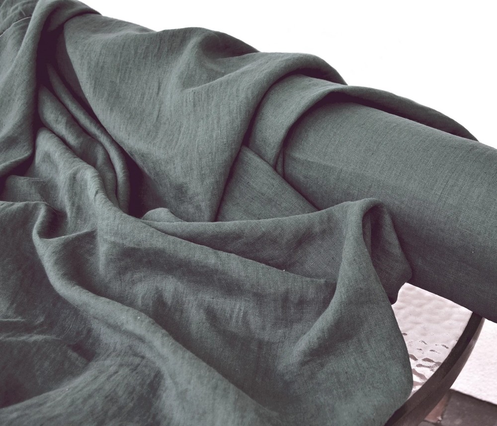 Iron Gray Linen Fabric By The Yard Soft Washed Natural Clothing Upholstery 58″