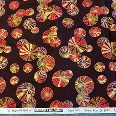 Deco Park Japan Geometric Circles Red Purple Gold Robin Pickens 1.5 Yards