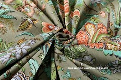 Indian 5 Yard Fabric Cotton Dress Material Sanganeri Floral Print Hand Block