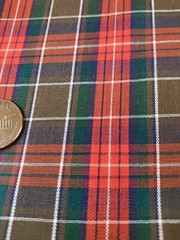 FABRIC REMNANT NOS MULTICOLOR PLAID SYNTHETIC SILKY 2 2/3 YDS X 34″