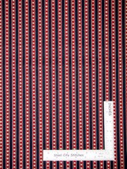 Patriotic Red Beige Blue Stripe Fabric By The Yard Cotton Fabric Traditions