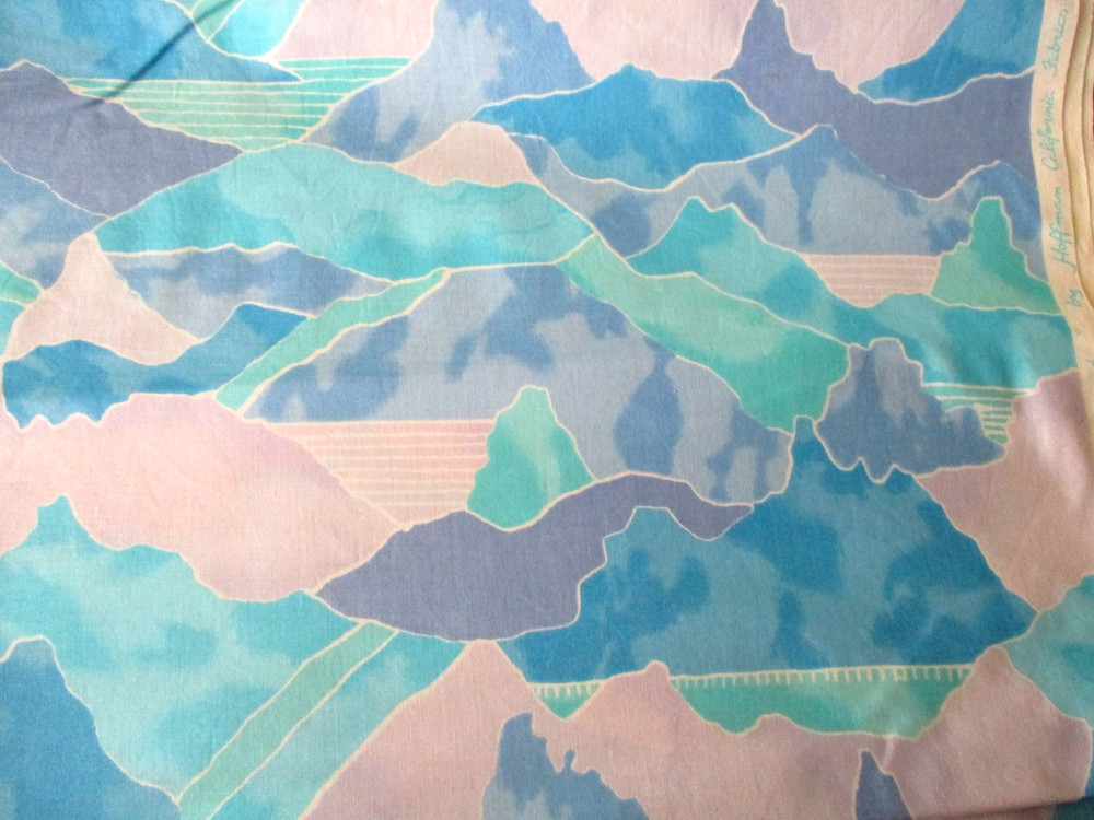 6 YDS VTG “PAINTED DESERT” BY HOFFMAN AQUAS TURQUOISES 100% COTTON OOP