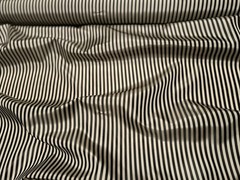 Cream/Black 1/4″ Stripes 100% Silk Soft Taffeta 55″ Wide, By The Yard (SD-707)
