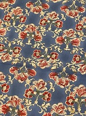 upholstery floral fabric blue Beige Red Classic Retro Style 57×142″ 4 Yards