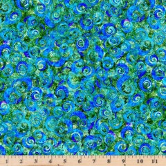 Whirly Gig Ocean Ivy Blender Quilting Cotton Fabric MDG Half Yard cont cuts