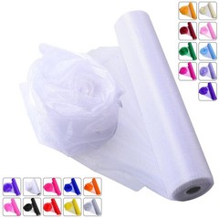 White Crystal Organza Tulle Fabric by the Yard 16″ Wide 50 Yards