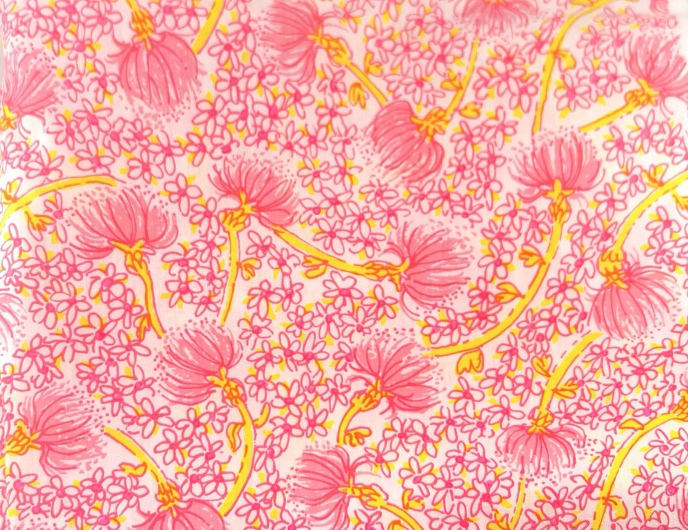 KEY WEST Hand Print Bennet by Leigh Martin FABRIC Neon Pink Floral 45 x 72″ 2 Y