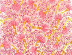 KEY WEST Hand Print Bennet by Leigh Martin FABRIC Neon Pink Floral 45 x 72″ 2 Y
