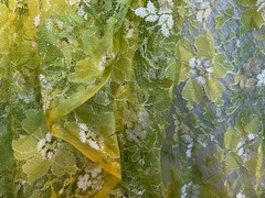 Multicolor & Sage green Spring Floral Metallic Lace, Fabric By the Yard 62″ W