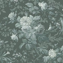 MARCUS FABRICS – Kathleen’s Story by Christine Schulte – Monotone Floral – Ink
