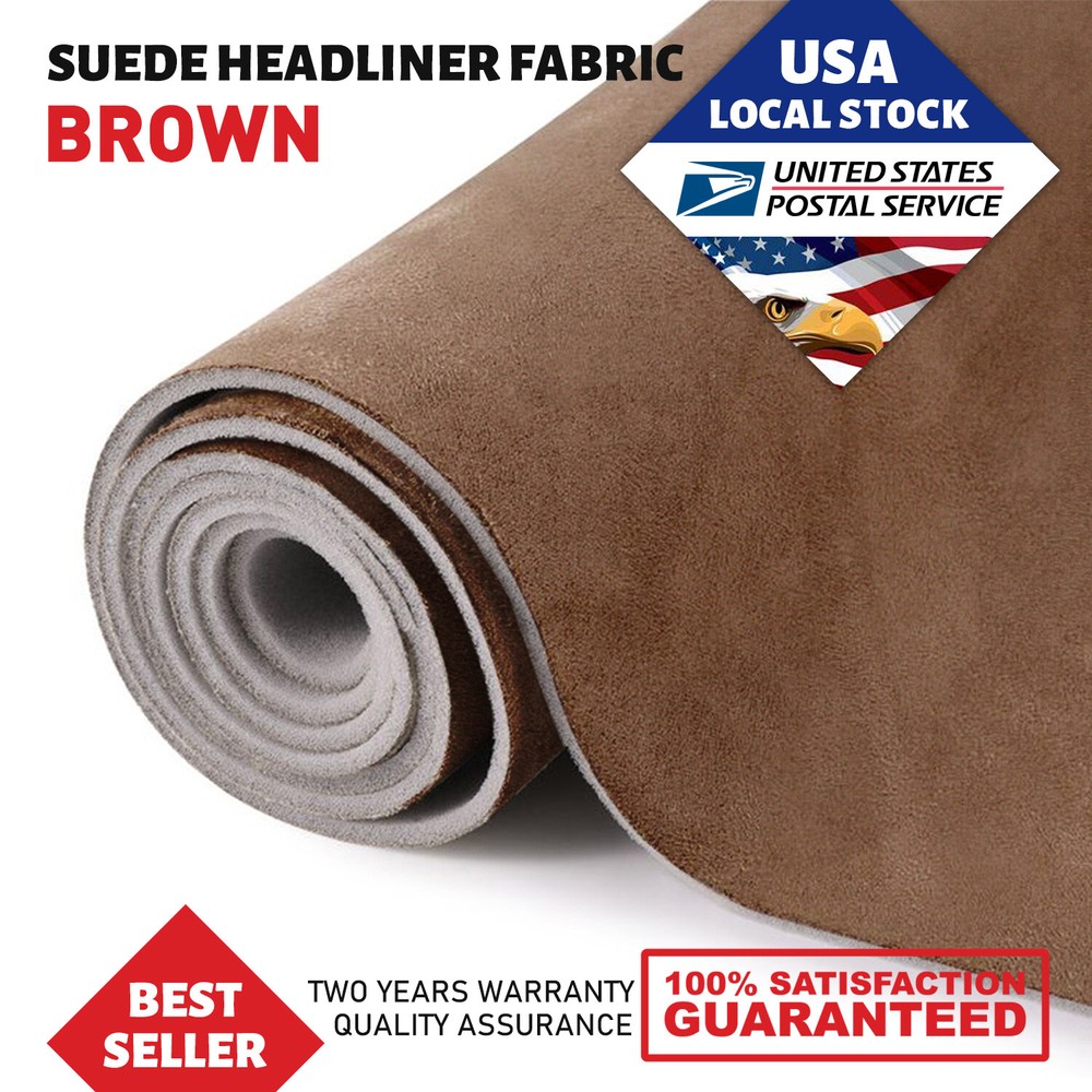 Chocolate Suede Headliner Fabric Material 80″x60″ Interior Roof Liner Upholstery