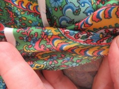 Vintage Green Paisley One Way Stretch Fabric 150cm wide x 1.3 meters