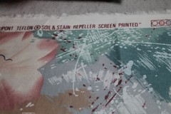 Stanley King Studio Turquoise Coral Dupont Teflon Paint Splatter Fabric Vintage