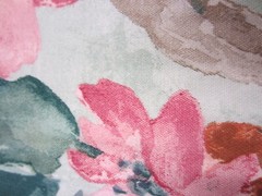 Vintage TEXOPRINT NETHERLANDS Green Pink Watercolor Flowers COTTON Fabric 2.75 Y