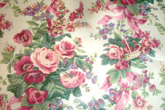 1 of 20 yds Waverly Chintz Fabric Seven Gables Rememberance Roses Upholstery 54″