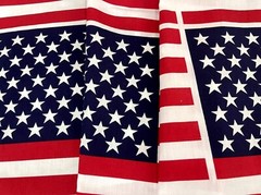 American USA Flag Patriotic Stars and Stripes Printed Cotton Fabric By the Meter