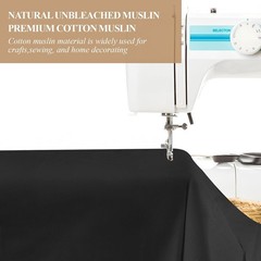 Easy Care Black Cotton Muslin – 59″ x 10 Yards for Garments