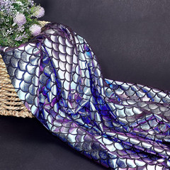 Mermaid Scales Fabric 39.4X59 Inch Sea Green Hologram 2 Way