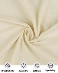 100% Cotton Muslin Fabric, 63″ x 2 Yards Unbleached Fabric by The Yard | Ligh…