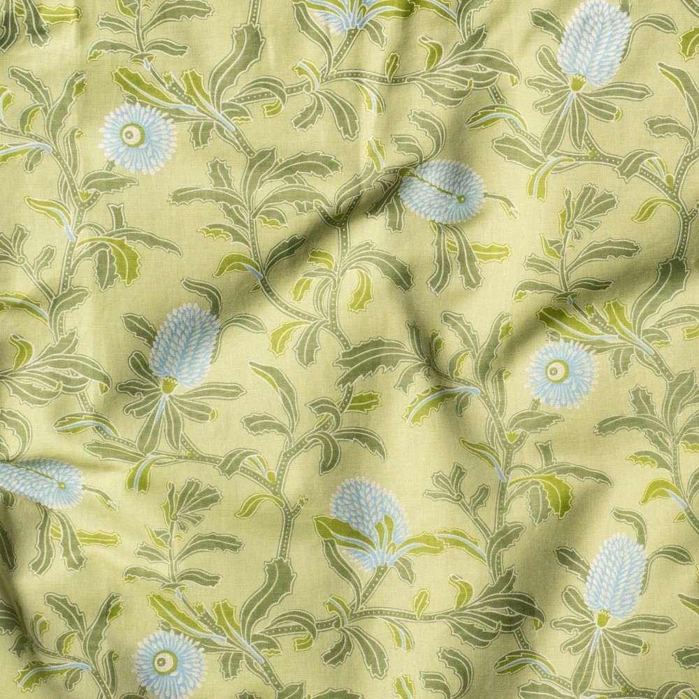 Utopia Goods Silver Banksia Blue Green Designer Fabric, 1/3 Yd Remnant (3 of 3)