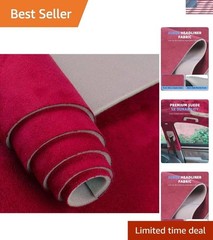 Crease-Free Red Suede Headliner Fabric 96″ L x 60″ W – Hassle-Free Installation
