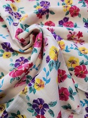 45″ X 22.5″ Floral Cotton Linen Sewing Craft Quilting Fabric Remnant Colorful