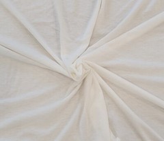 Off White Silk Rayon Cotton Fabric Jersey Knit by the Yard 5/24