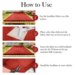 Red Suede Headliner Fabric, 54″ L×60″ W Car Headliner Material, Tela para Tap…