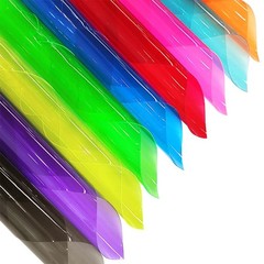 9 Pcs Clear PVC Vinyl, 21cmx30cm Fluorescent Solid Color Transparent Waterproof