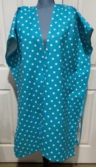 Towel Fabric Polka Dot Turquoise and White 16in Wide BTY