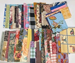 1 Lb Mixed Lot Fabric Pieces Scraps Floral Prints Patterns Slow Stitch Crafting